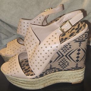 Women's Jessica Simpson Wedge Sandals Size 7B/ 37